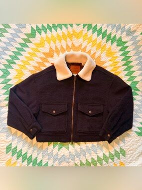 Levi’s Premium “Baby Bubble” Wool Sherpa Trucker Jacket — Mole Brown — Size M